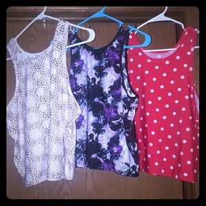 3 for 1 crop sleeveless tank.